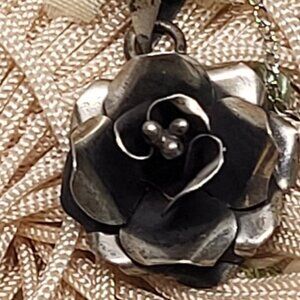 Vintage, Mexico, .925 Stamped, Flower Design Pendent Necklace,